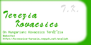 terezia kovacsics business card